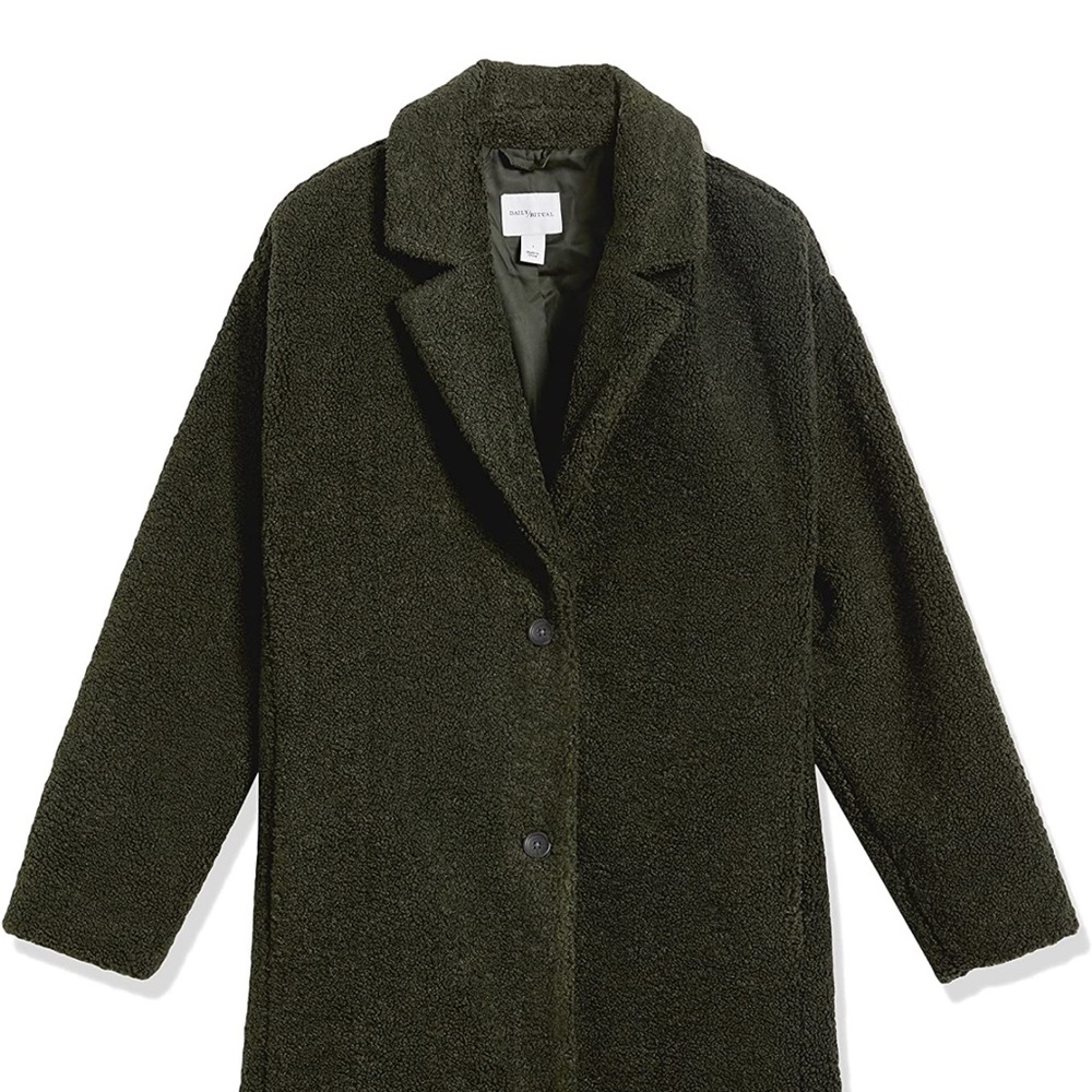 Teddy Bear Fleece Olive Coat